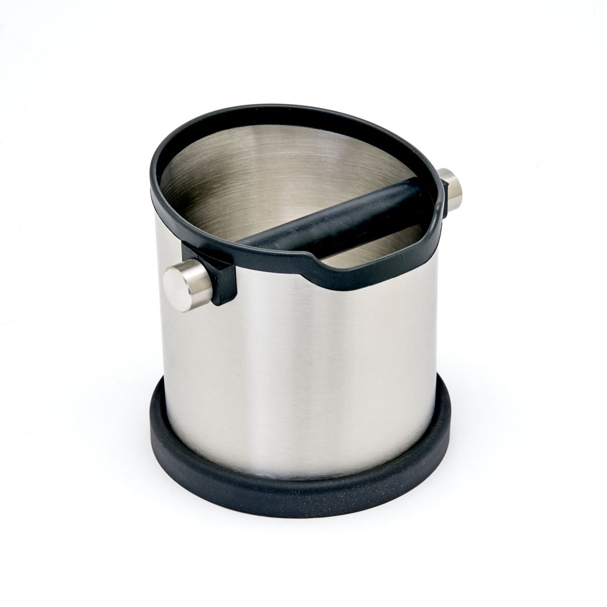 Rhino Round Stainless Steel Knock Box 6.7" W x 6.5" H